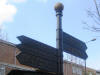 Signpost in Bancroft Road pointing the way to the Jewish cemetery - scene of dastardly deeds in 1829!