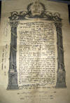 Great Garden Street Ketubah (Jewish marriage contract) of my Aunt Dora Lachman's wedding to Avraham Strashney in 1941.  The Reverend Louis Shaposnick officiated
