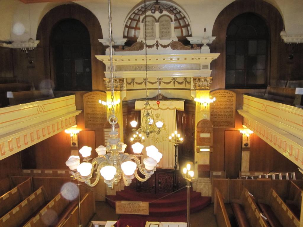 The view from upstairs.  The ladies' gallery is left and right