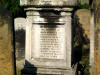 Queen's Elm, Cemetery, Brompton Rd.  The inscription reads: 'This monument is erected to the memory of Rev Moss Barnett Levy, in testimony of the affectionate esteem of the members of the Western Synagogue St Albans Place for the faithful and zealous discharge of his duties as minister for 23 years.  He departed this life deservedly regretted the 6th December 5634/1873 aged 49 years'